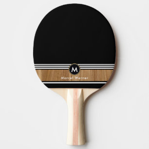 Monogram Wood Stripe Black Ping Pong Paddle