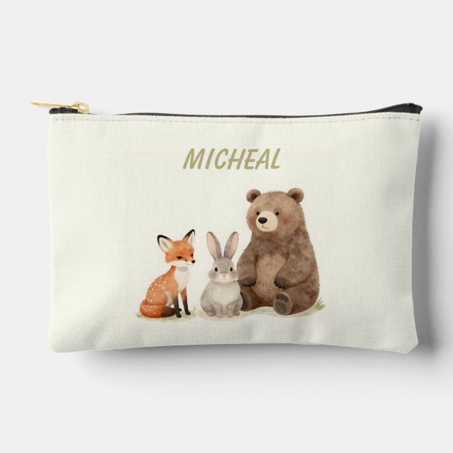 Monogram woodland forest animals  accessory pouch (Front)
