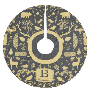 Monogram Woodland Holiday Tree Skirt