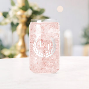 Monogram Wreath Can Glass