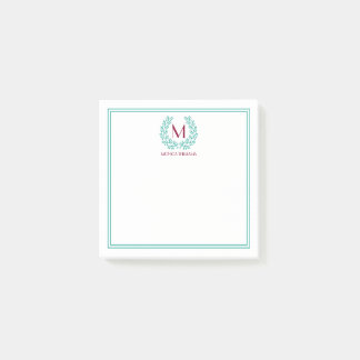 Monogram Wreath Post-it Notes