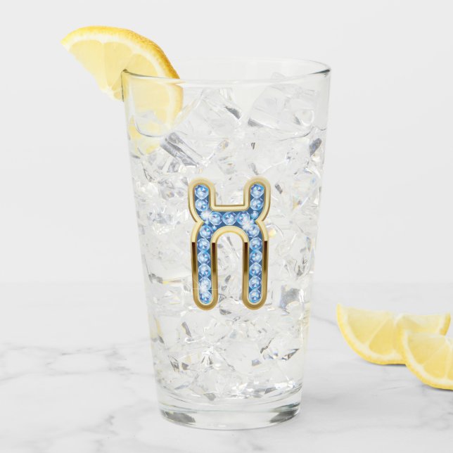 Monogram X - 16 oz Glass  (Front Ice)
