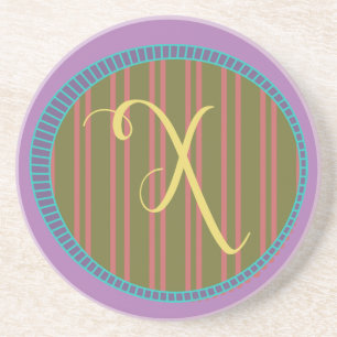 Monogram X Sandstone Coaster