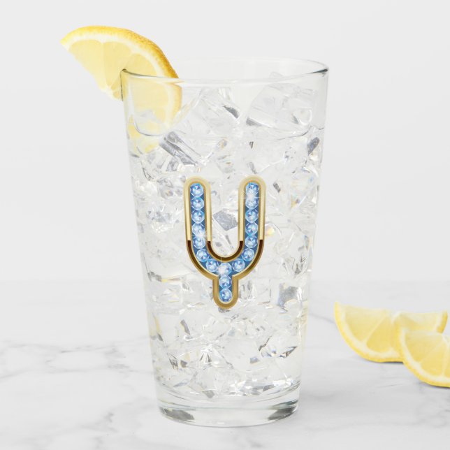 Monogram Y - 16 oz Glass  (Front Ice)