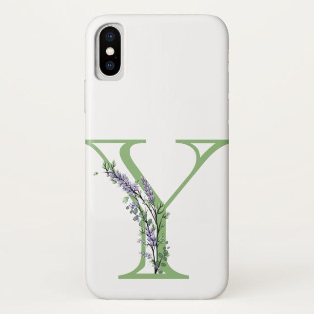 Monogram Y Lavender Eucalyptus Case-Mate iPhone Case (Back)