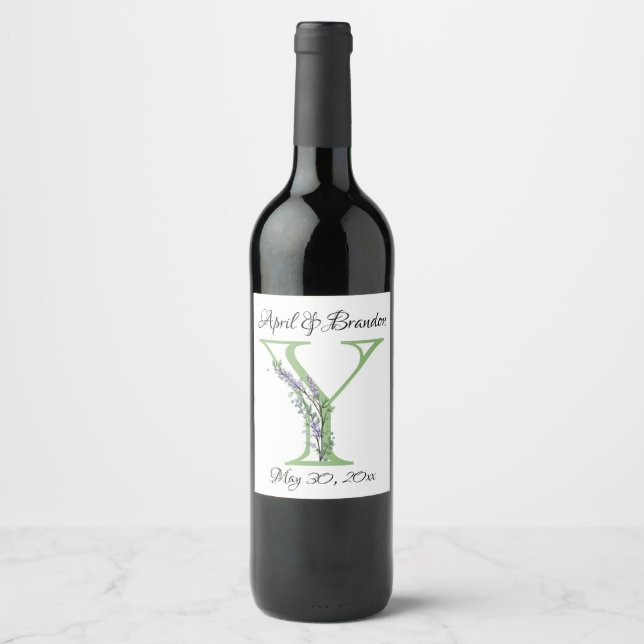 Monogram Y Lavender Eucalyptus  Wine Label (Front)