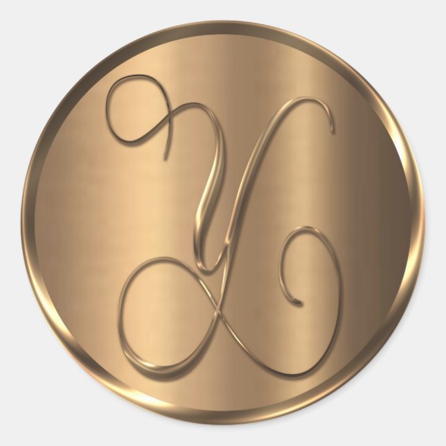 Monogram Y NONMETALLIC Bronze Envelope Seal (Front)