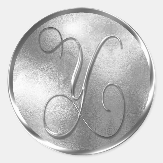 Monogram Y NONMETALLIC Silver Envelope Seal (Front)