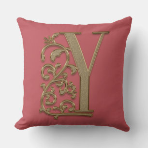 Monogram Y Soft Wedding Rose Graduation Birthday Cushion