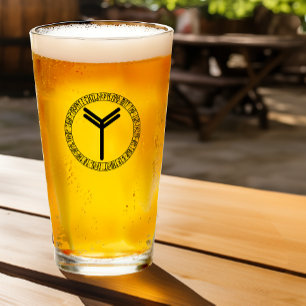 Monogram Y - Viking Style - Pint Glass