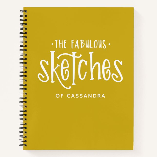 Monogram Yellow Artist Sketchbook Notebook (Front)