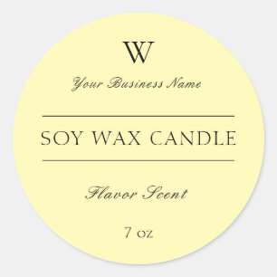 Monogram Yellow Candle Spa Product Label