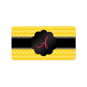 Monogram yellow chevrons label