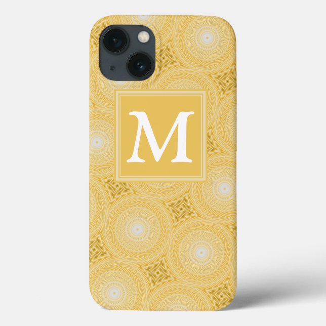Monogram yellow circles pattern Case-Mate iPhone c Case (Back)