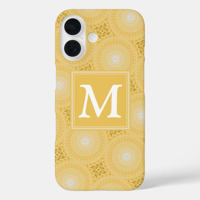Monogram yellow circles pattern Case-Mate iPhone case (Back)