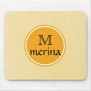 Monogram Yellow Gold Circle Mouse Pad