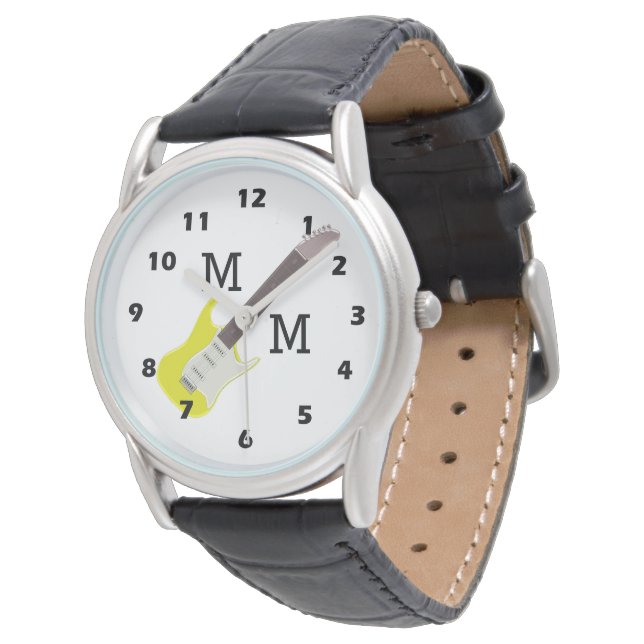 Monogram Yellow Guitar Design Watch (Angled)