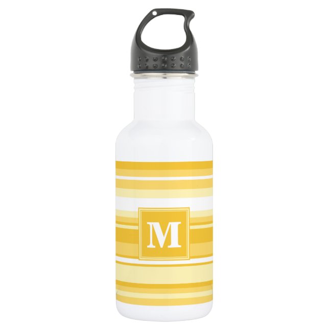 Monogram yellow stripes 532 ml water bottle (Front)