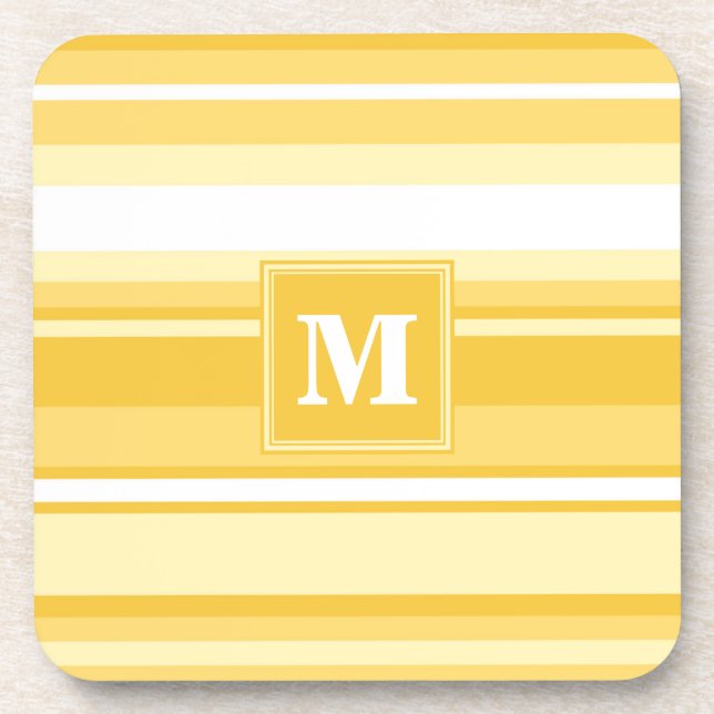 Monogram yellow stripes coaster (Front)