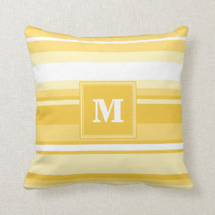 Monogram yellow stripes cushion