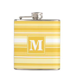Monogram yellow stripes hip flask