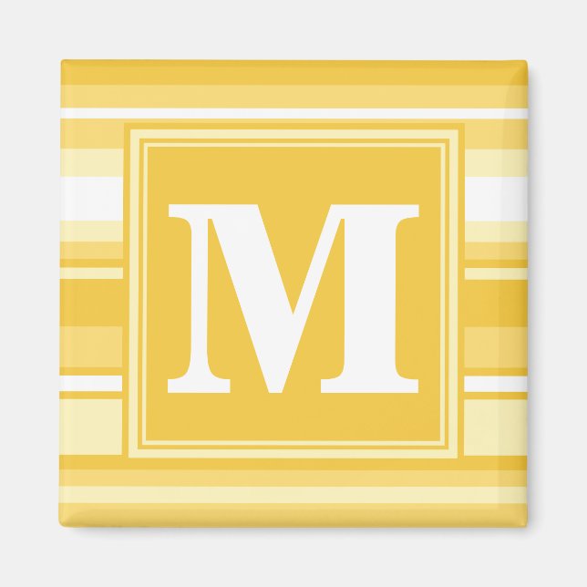 Monogram yellow stripes magnet (Front)