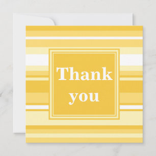 Monogram yellow stripes thank you card