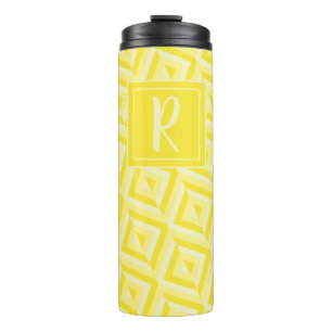 Monogram Yellow Three-Tone Diamond Pattern Thermal Tumbler