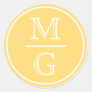 Monogram Yellow Wedding Sticker