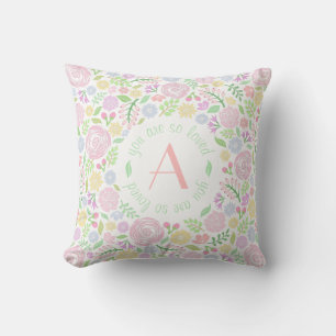 Monogram You Are So Loved Baby Girl Pillow