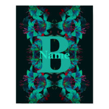 Monogram Your Initial Lily Art Personalised