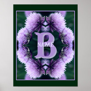 Monogram Your Initial Name Allium Personalised Poster