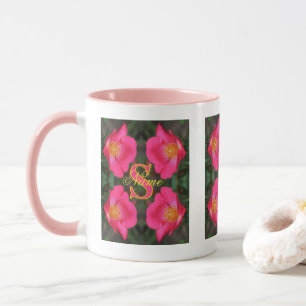 Monogram Your Initial Name Rose Art Personalised Mug