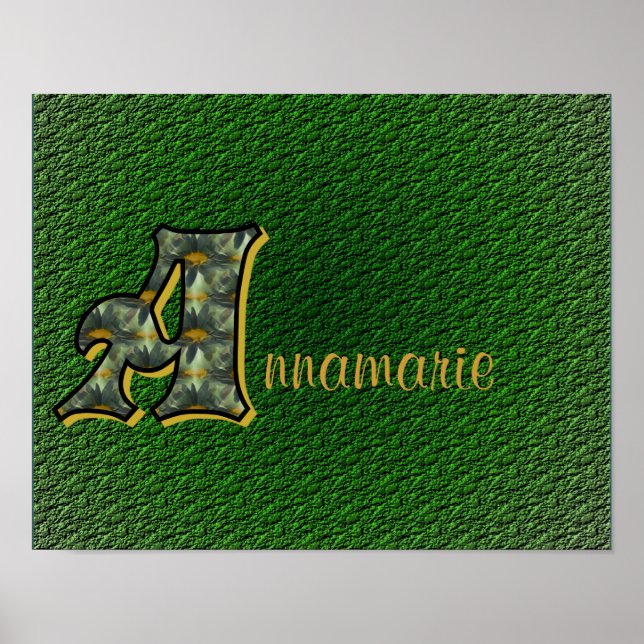 Monogram Your Name Initial A Daisies Poster (Front)