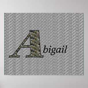 Monogram Your Name Initial A Hydrangea Floral Post Poster