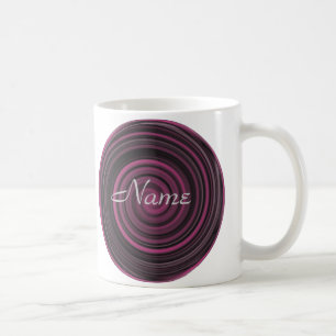 Monogram Your Name Plum Swirls Personalised Coffee Mug