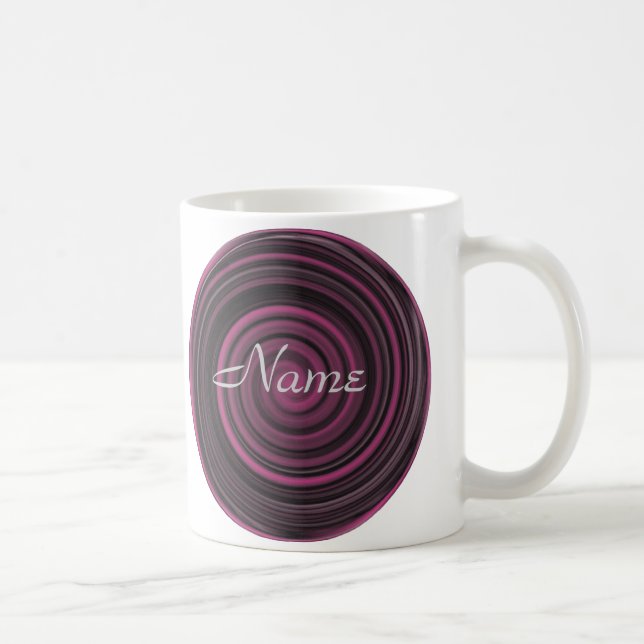Monogram Your Name Plum Swirls Personalised Coffee Mug (Right)