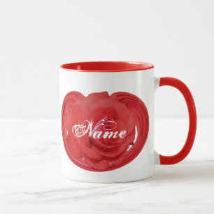 Monogram Your Name Rose Floral Personalised Mug