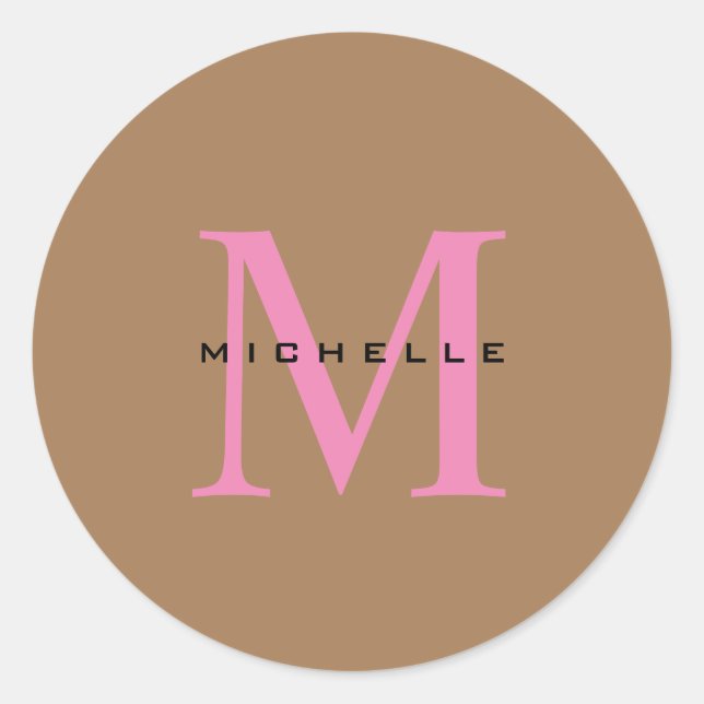 Monogram Your Name Special Gift Beloved Ones Classic Round Sticker (Front)