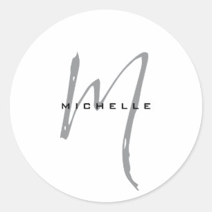 Monogram Your Name Special Gift Beloved Ones Classic Round Sticker