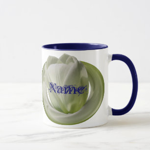 Monogram Your Name Tulip Floral Mug