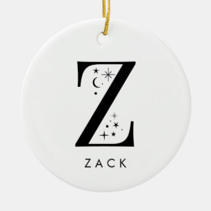 Monogram Z Celestial Name Ceramic Ornament