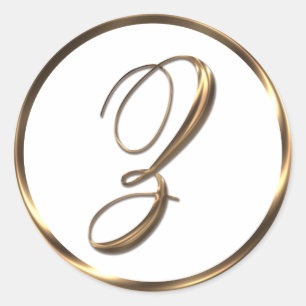 Monogram Z Faux Bronze Classic Round Sticker