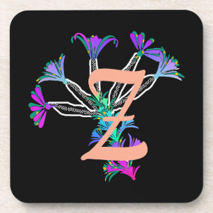 Monogram Z Initial Beverage Coaster