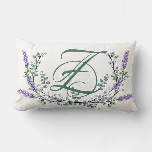 Monogram Z Lavender Eucalyptus Lumbar Cushion
