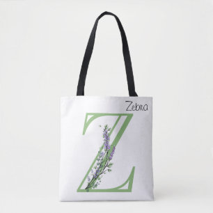 Monogram Z Lavender Eucalyptus Tote Bag