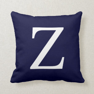 Monogram Z On Navy Blue Cushion