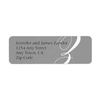 Monogram Z Return Address Labels Grey