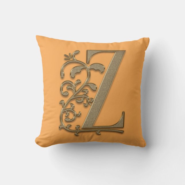Monogram Z Sweet Melon Colour, Graduation Birthday Cushion (Front)