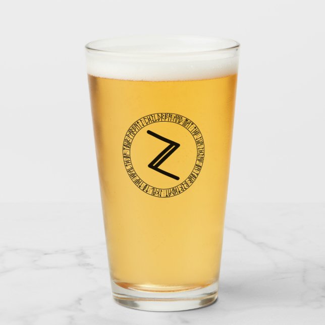 Monogram Z - Viking Style - Pint Glass (Front Filled)